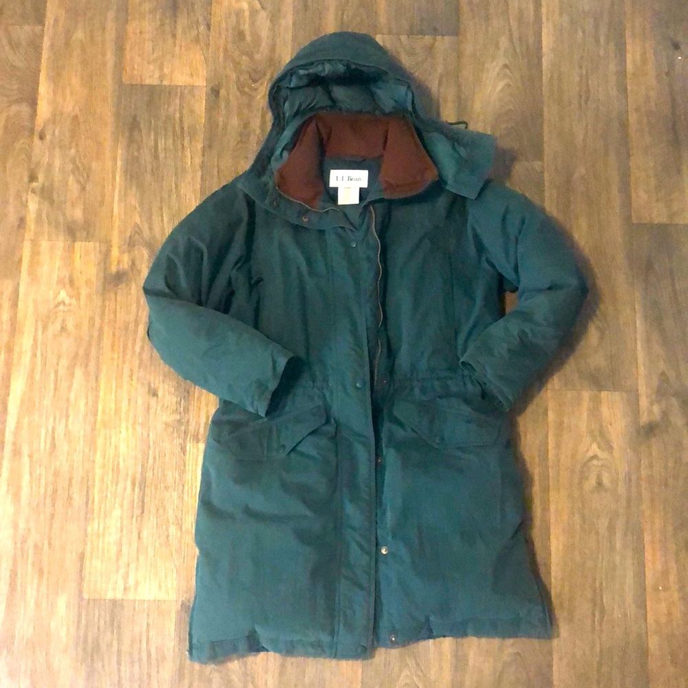 VINTAGE LLBEAN | Long Goose Down Insulated Winter Coat green Gore-Tex